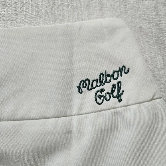 Malbon Golf White Pleated Logo Mini Skirt - Picture 4 of 8